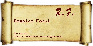 Romsics Fanni névjegykártya